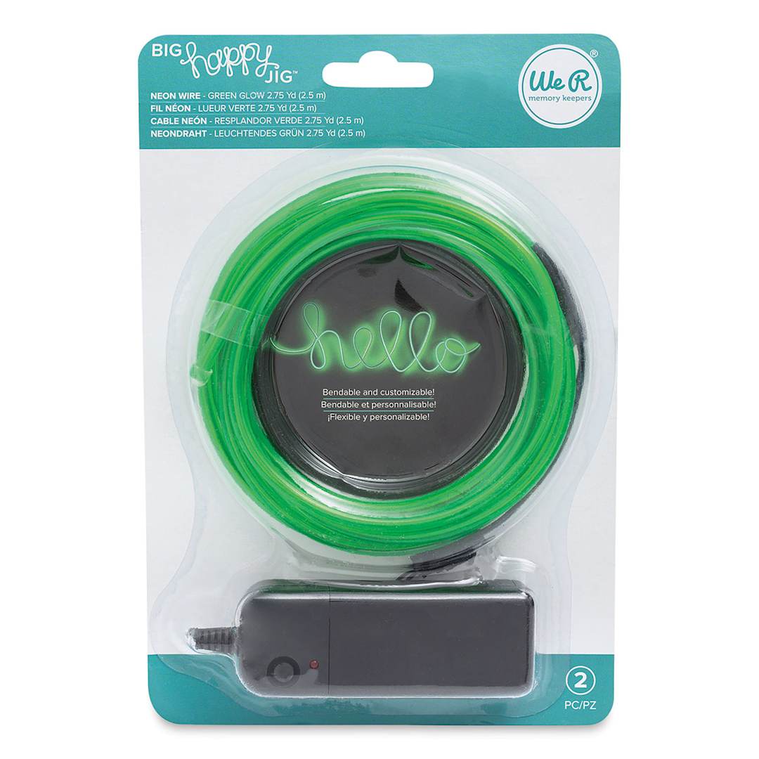 Open in modal - We R Memory Keepers Neon Wire - Front of Green Glow blister package