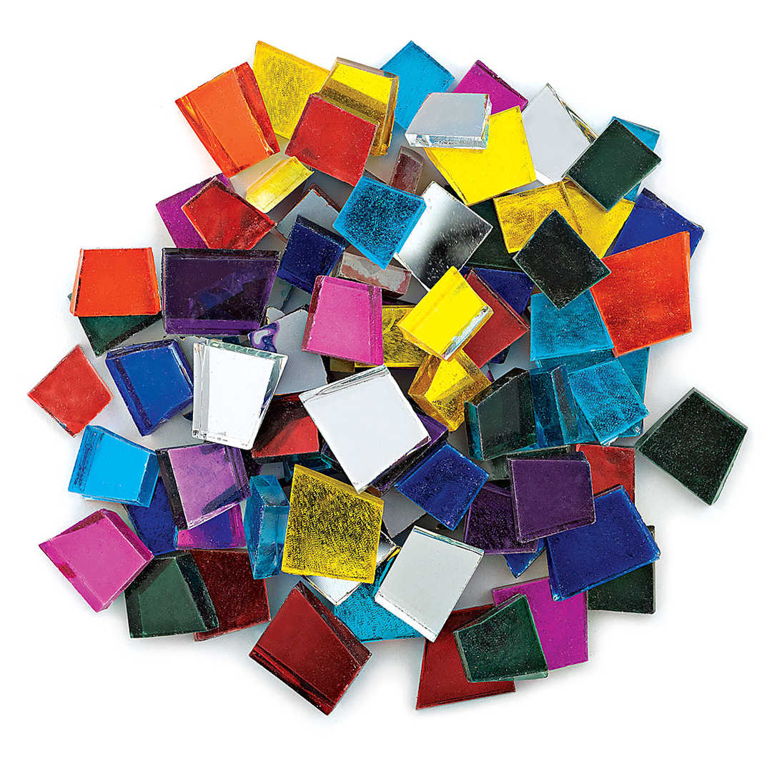Open in modal - Crafter's Cut Pre-Cut Mirror Tiles - Assorted, 8 oz (out of packaging)