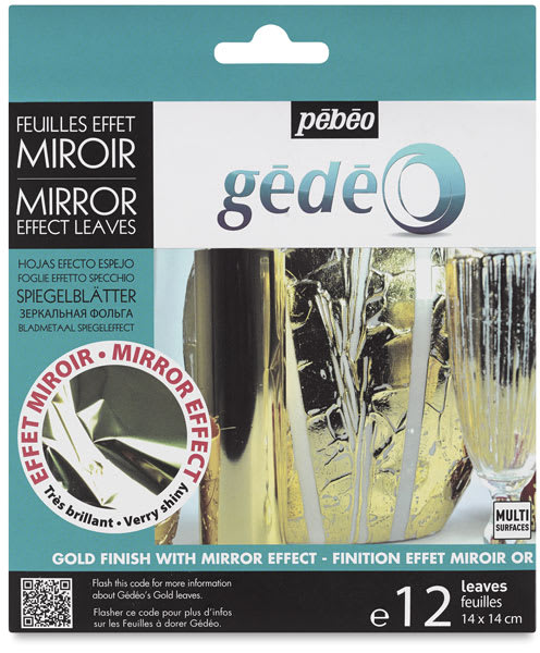 Open in modal - Pebeo Gedeo Mirror Effect Metal Leaves - Front of Gold Leaf package