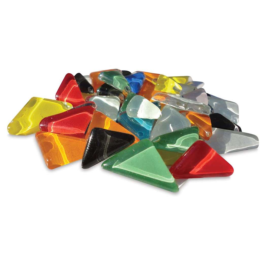 Open in modal - Crafter's Cut Crystal Angles Mosaic Tiles - Assorted Colors in pile