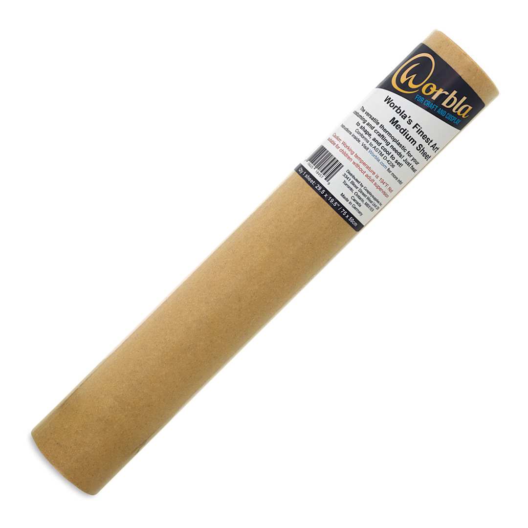 Open in modal - Worbla Finest Art Thermoplastic Sheets - Angled view of Packaged Roll