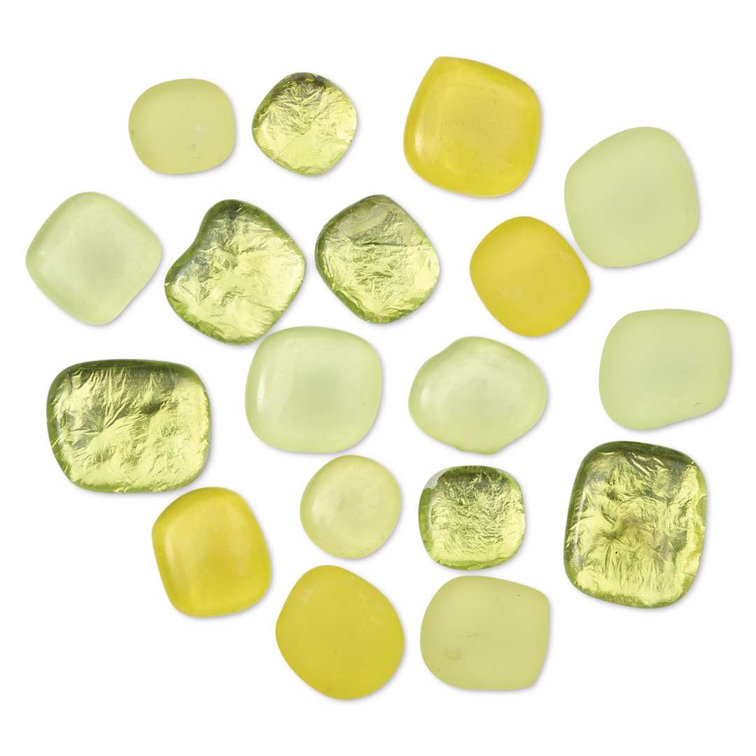 Open in modal - Mosaic Mercantile Glass Pebble Tiles - Yellow, 4 oz, out of packaging