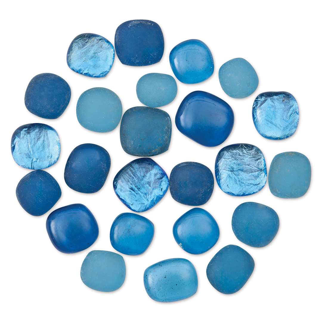 Open in modal - Mosaic Mercantile Glass Pebble Tiles - Sky Blue, 4 oz, out of packaging