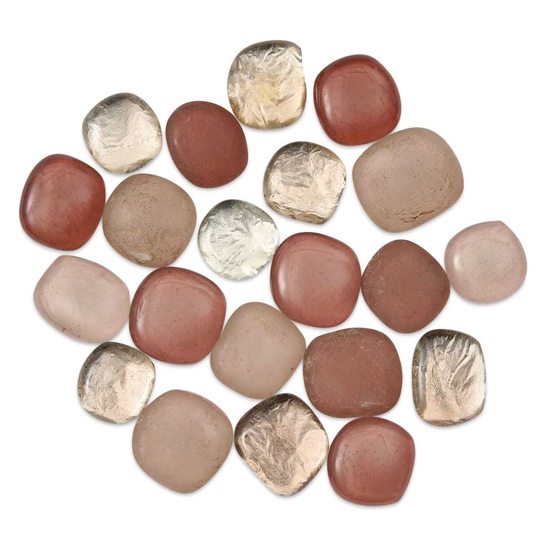 Open in modal - Mosaic Mercantile Glass Pebble Tiles - Taupe, 4 oz, out of packaging