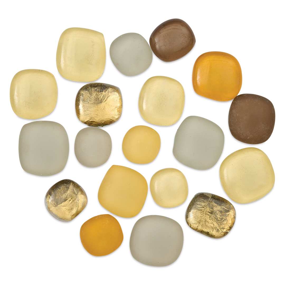 Open in modal - Mosaic Mercantile Glass Pebble Tiles - River Stone, 4 oz, out of packaging