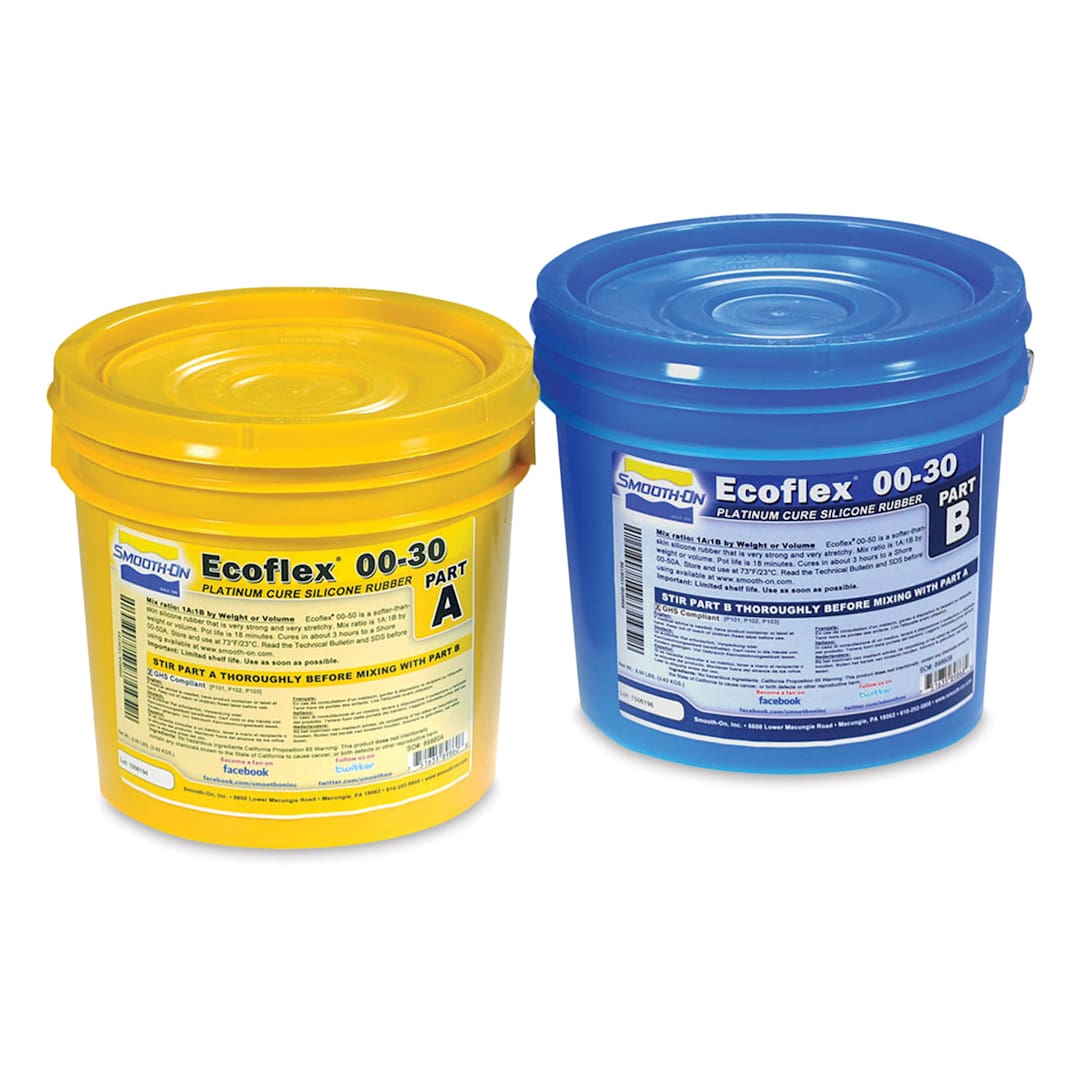 Open in modal - Smooth-On Ecoflex 00-30 Silicone - Front of Gallon Tubs of Part A and Part B Ecoflex Silicone