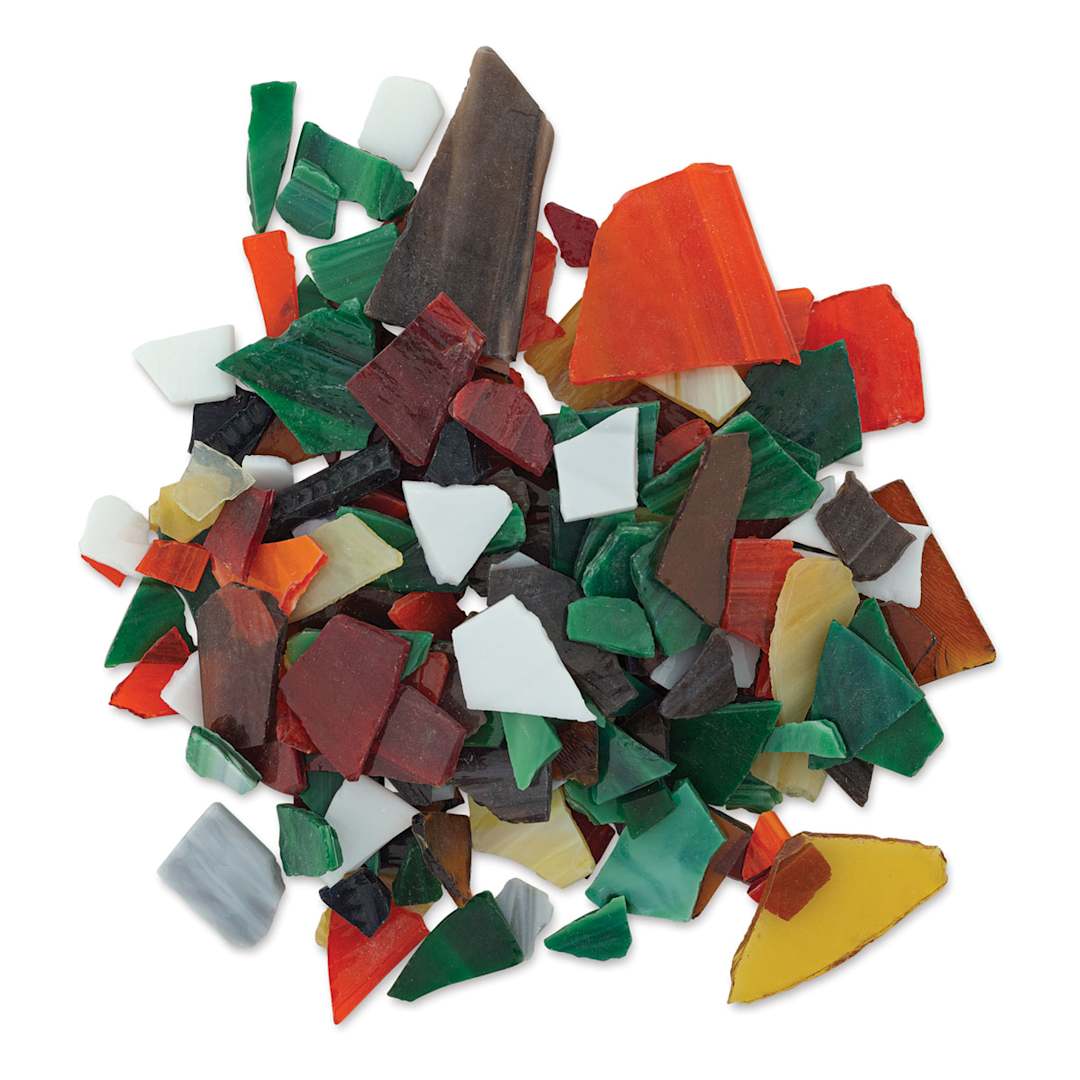 Open in modal - Milestone Mosaic Stained Glass Pieces - Loose mound of Earth Tone Mix