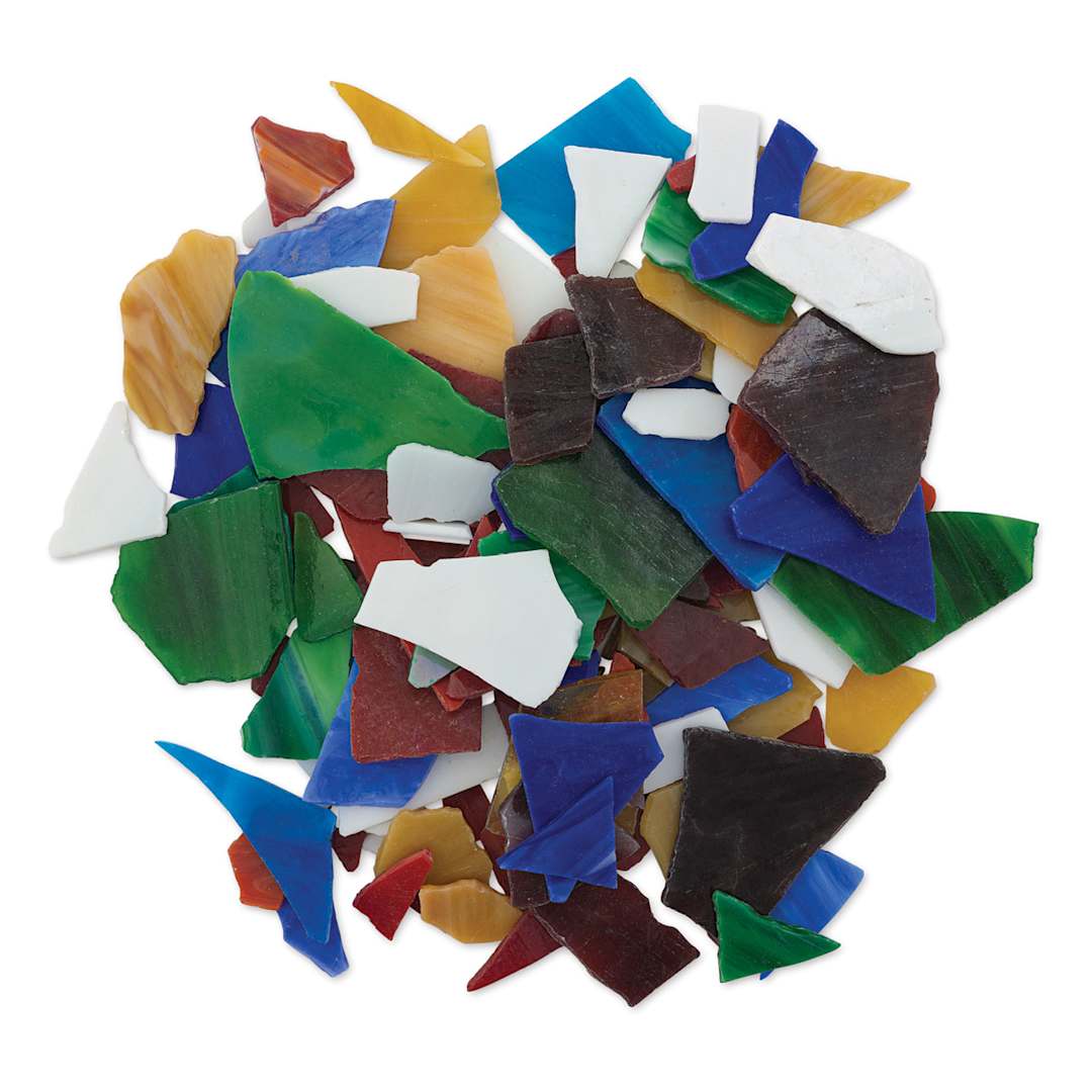 Open in modal - Milestone Mosaic Stained Glass Pieces - Loose mound of Primary Colors Mix