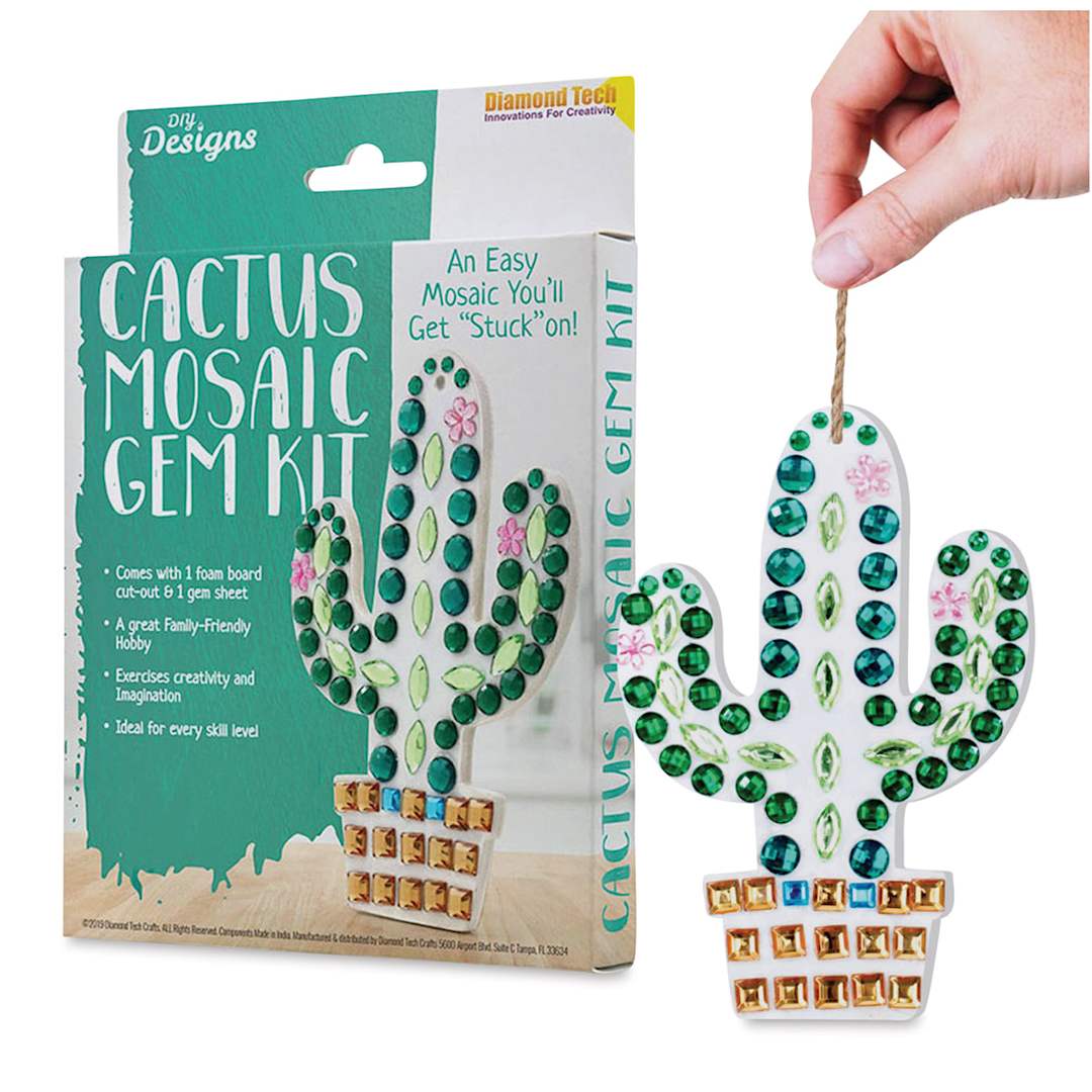 Open in modal - DIY Designs Mosaic Gem Kit - Cactus (Sample Artwork)