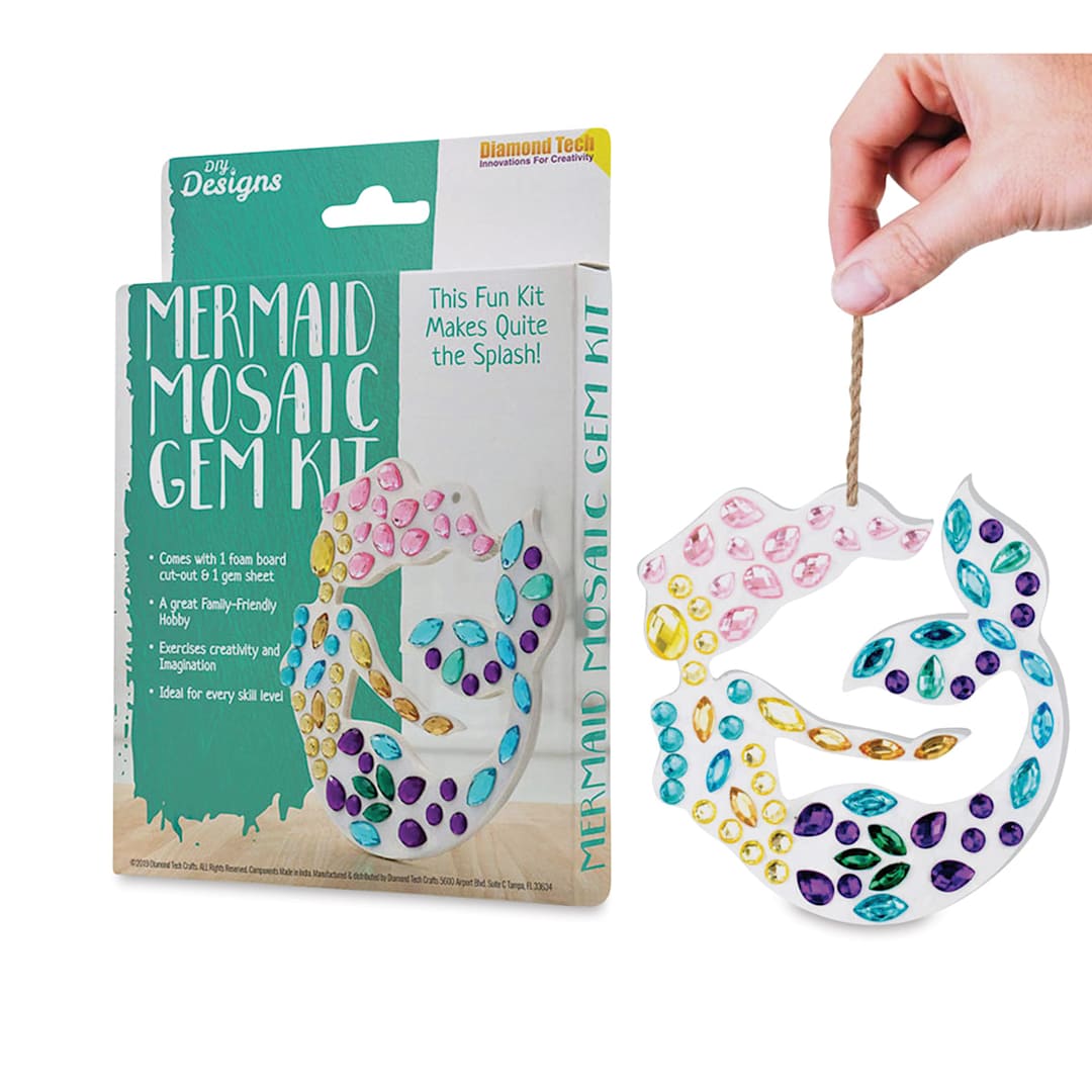 Open in modal - DIY Designs Mosaic Gem Kit - Mermaid (Sample Artwork)