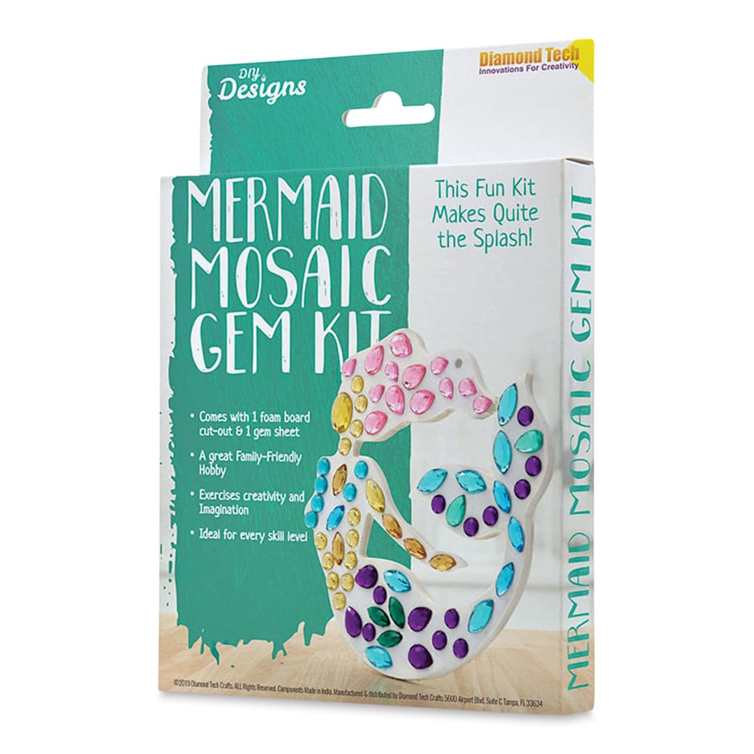 Open in modal - DIY Designs Mosaic Gem Kit - Mermaid (Front of packaging.)
