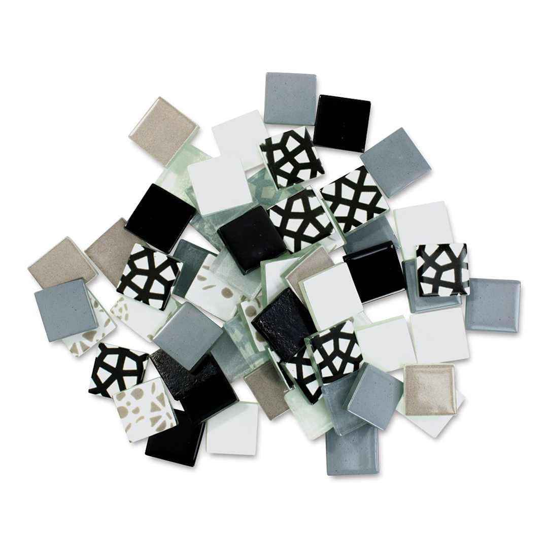 Open in modal - Mosaic Mercantile Patchwork Tiles - Black/Grey, 6 oz