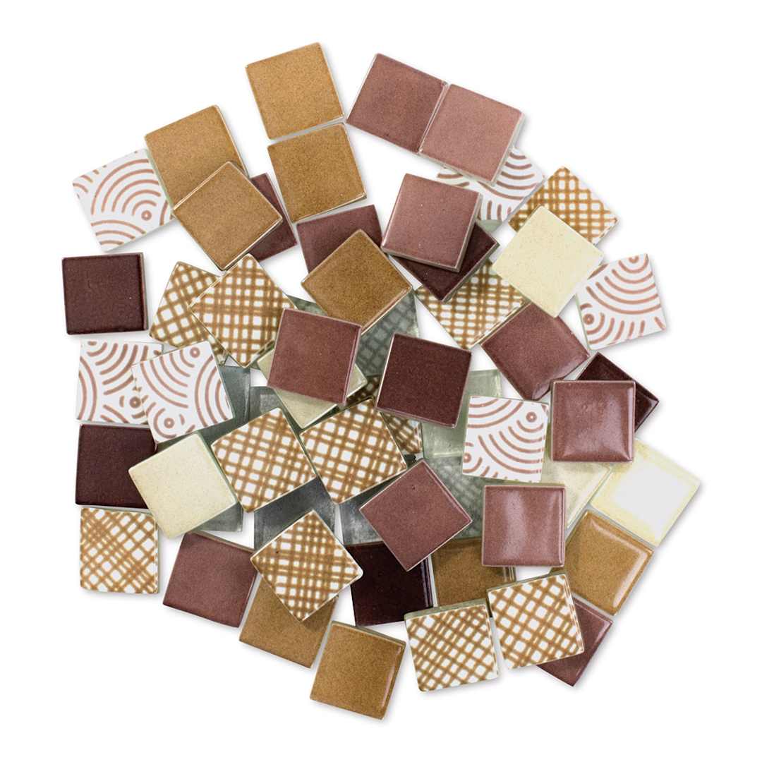 Open in modal - Mosaic Mercantile Patchwork Tiles - Maroon/Tan, 3 lb