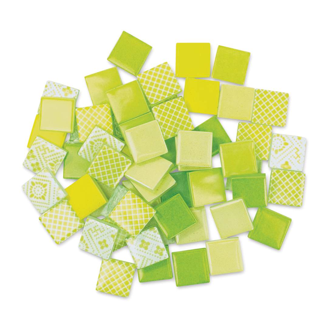 Open in modal - Mosaic Mercantile Patchwork Tiles - Lemon/Lime, 1 lb