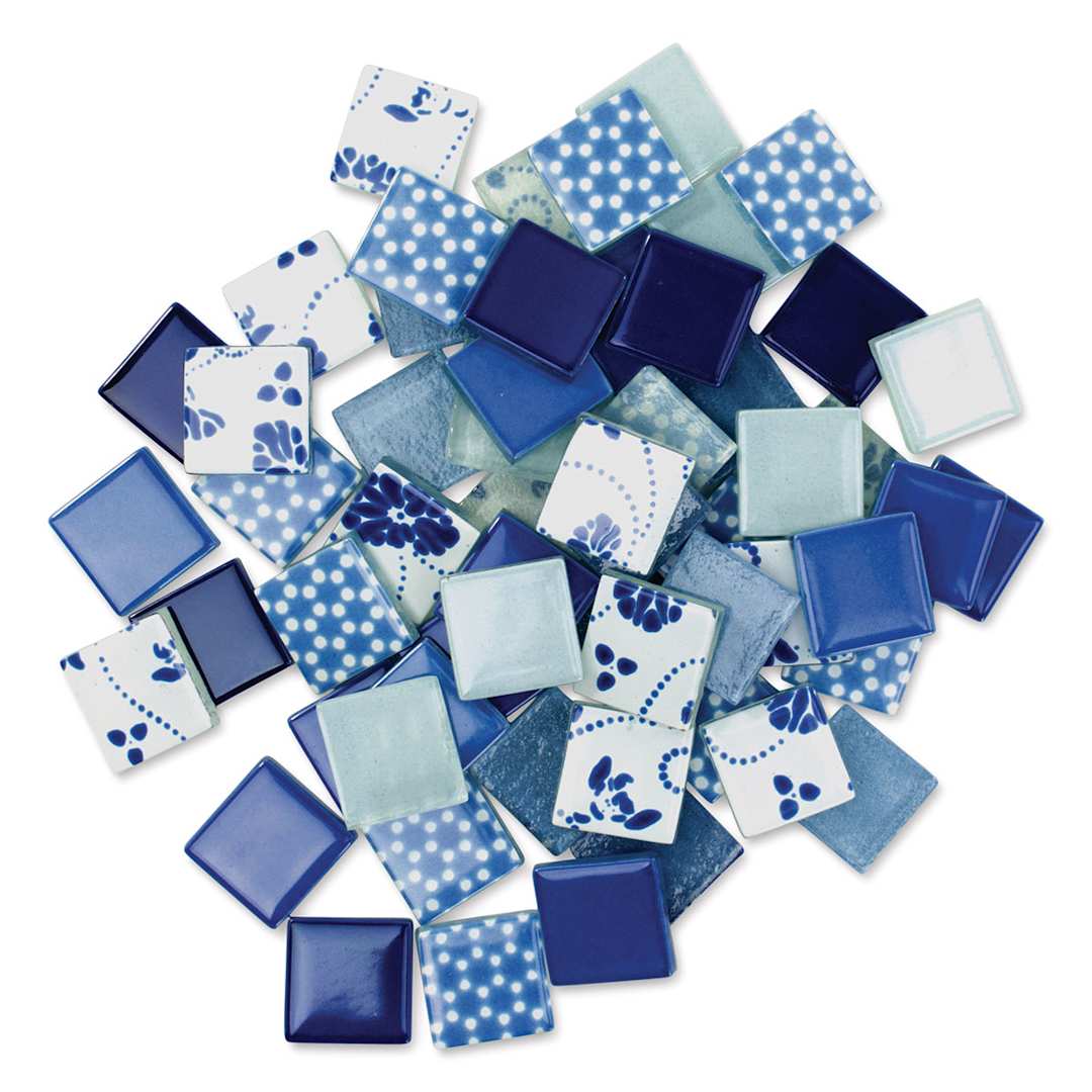 Open in modal - Mosaic Mercantile Patchwork Tiles - Royal/Ocean Blue, 3 lb