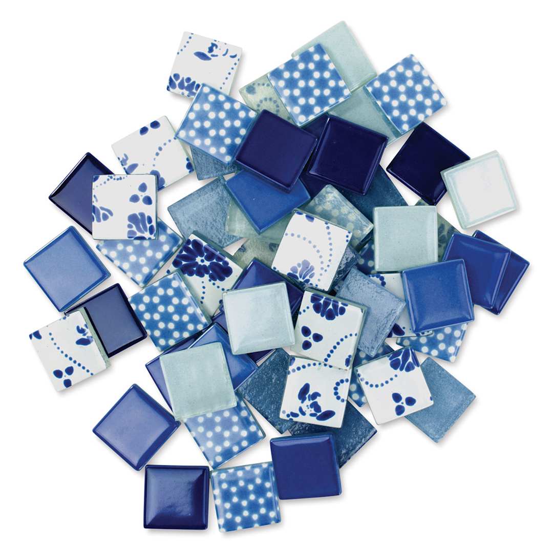 Open in modal - Mosaic Mercantile Patchwork Tiles - Royal/Ocean Blue, 6 oz