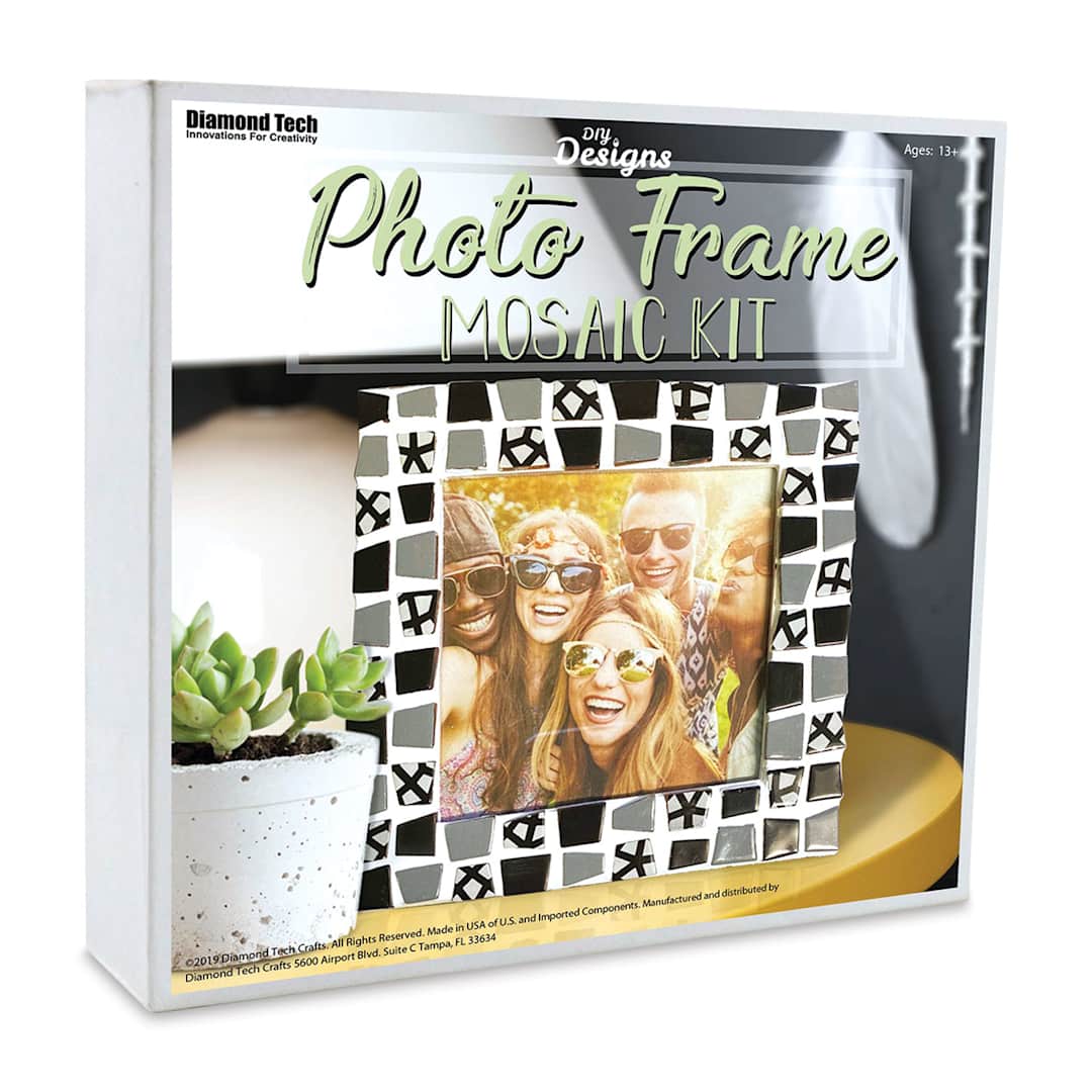 Open in modal - DIY Designs Photo Frame Mosaic Kit - Black/White, 6" x 6"