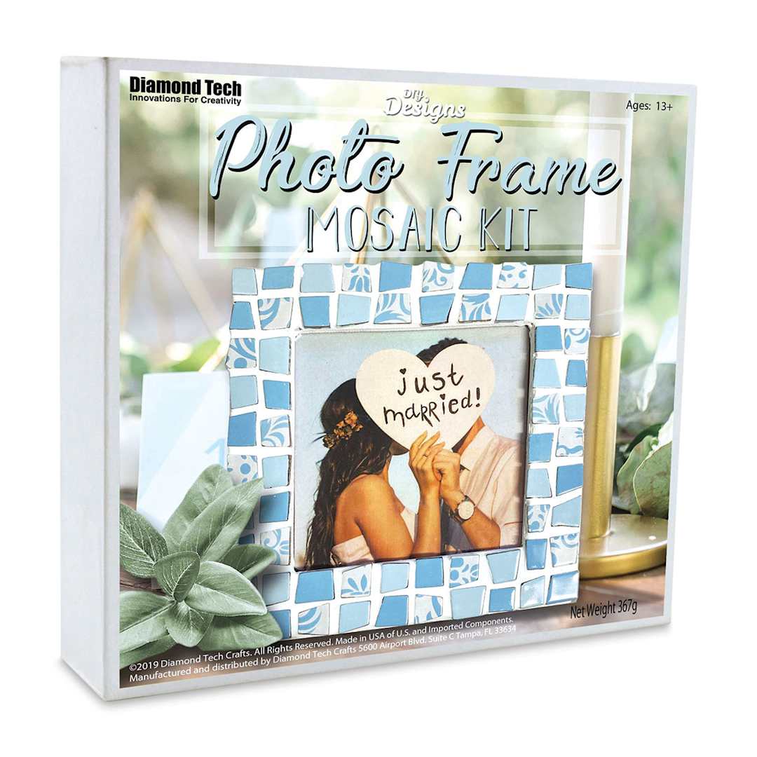 Open in modal - DIY Designs Photo Frame Mosaic Kit - Blue, 6" x 6"
