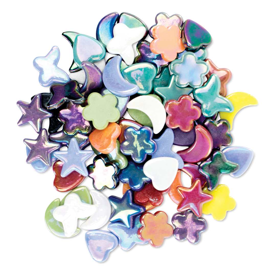 Open in modal - Diamond Tech Whimsy Shape Tiles - Iridescent, 1 lb