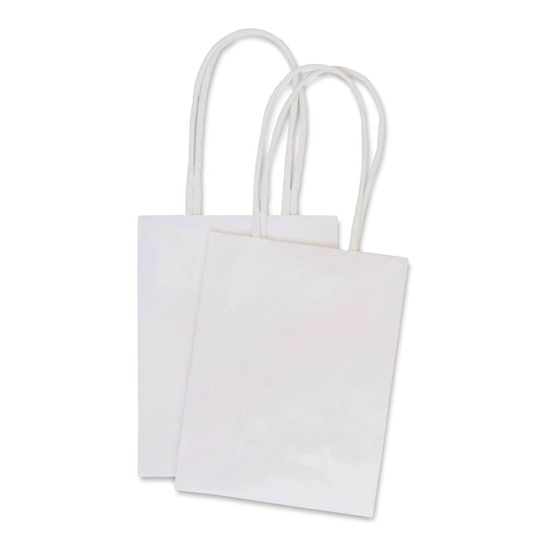 Open in modal - American Crafts Fancy That Kraft Bags - White, Mini, Package of 5, 5"H x 3-7/8"W x 2"D (Two bags, Flat)