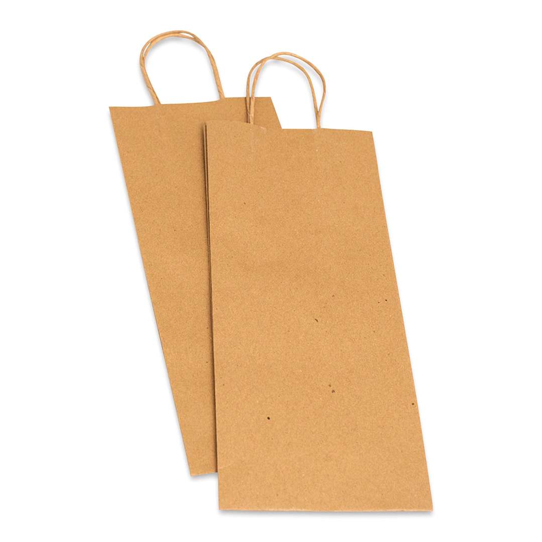 Open in modal - American Crafts Fancy That Kraft Bags - Natural, Wine, Package of 6, 13-1/4"H x 5-1/4"W x 3-1/4"D (Two bags, Flat)