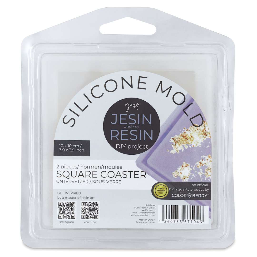 Open in modal - Colorberry Coaster Silicone Mold Set - Square, Pkg of 2 - front of packaging
