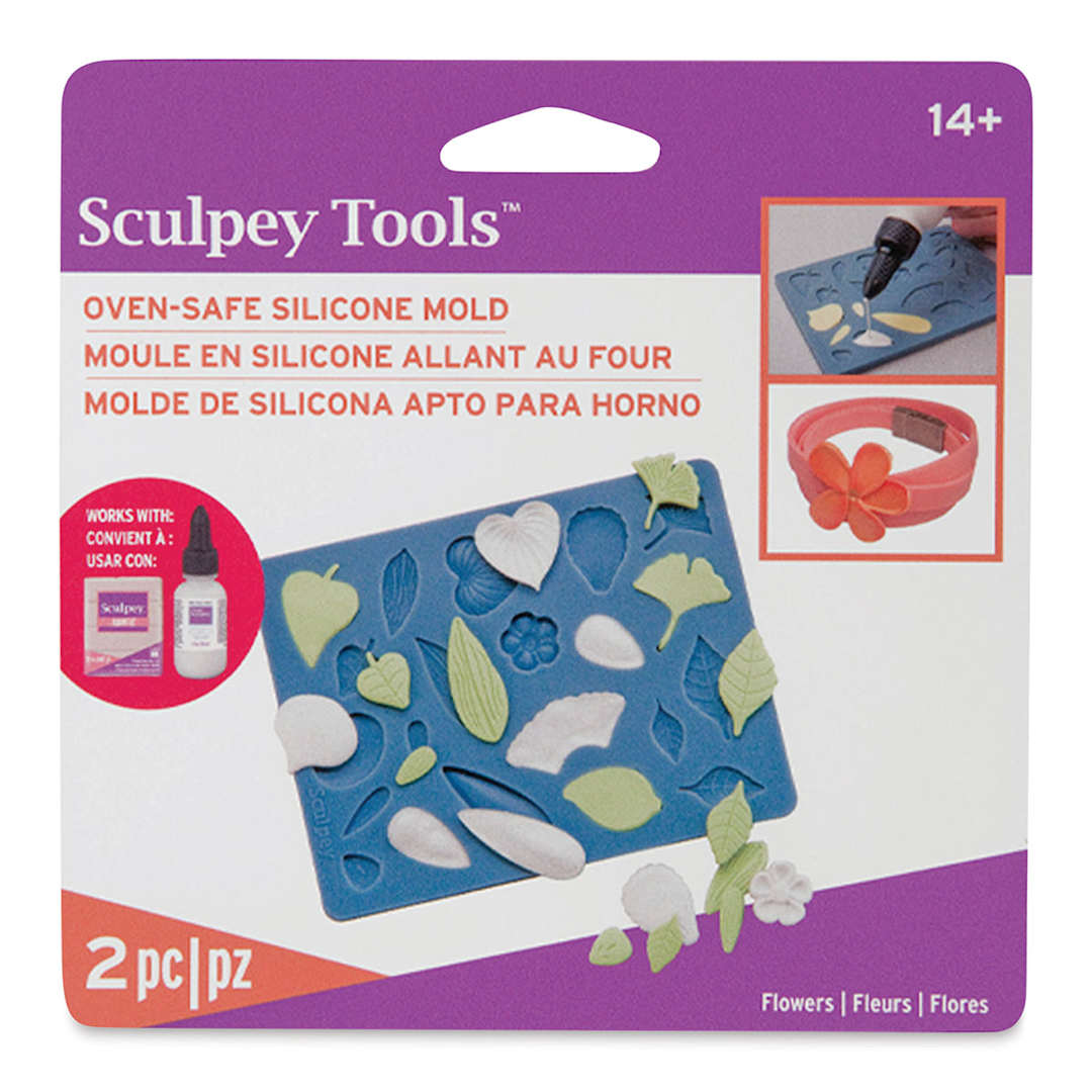 Open in modal - Sculpey Oven Safe Flowers Mold (front of package)