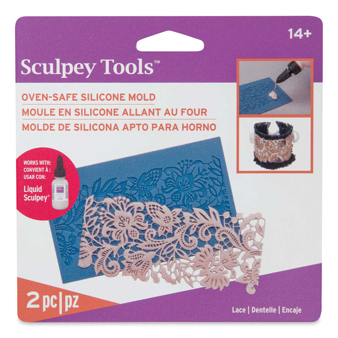 Open in modal - Sculpey Oven Safe Lace Mold (front of package)