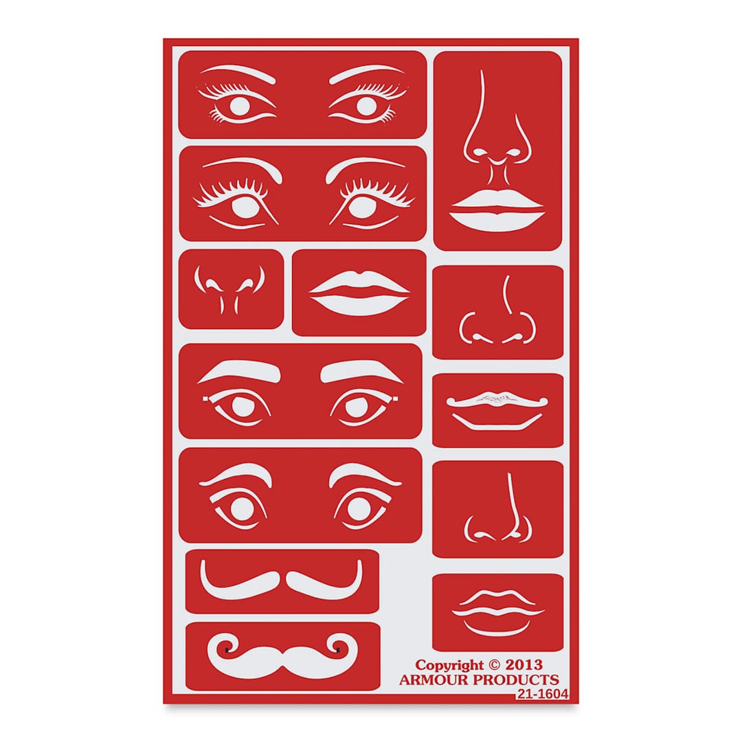 Open in modal - Armour Over ‘N’ Over Glass Etching Stencil - Face Elements