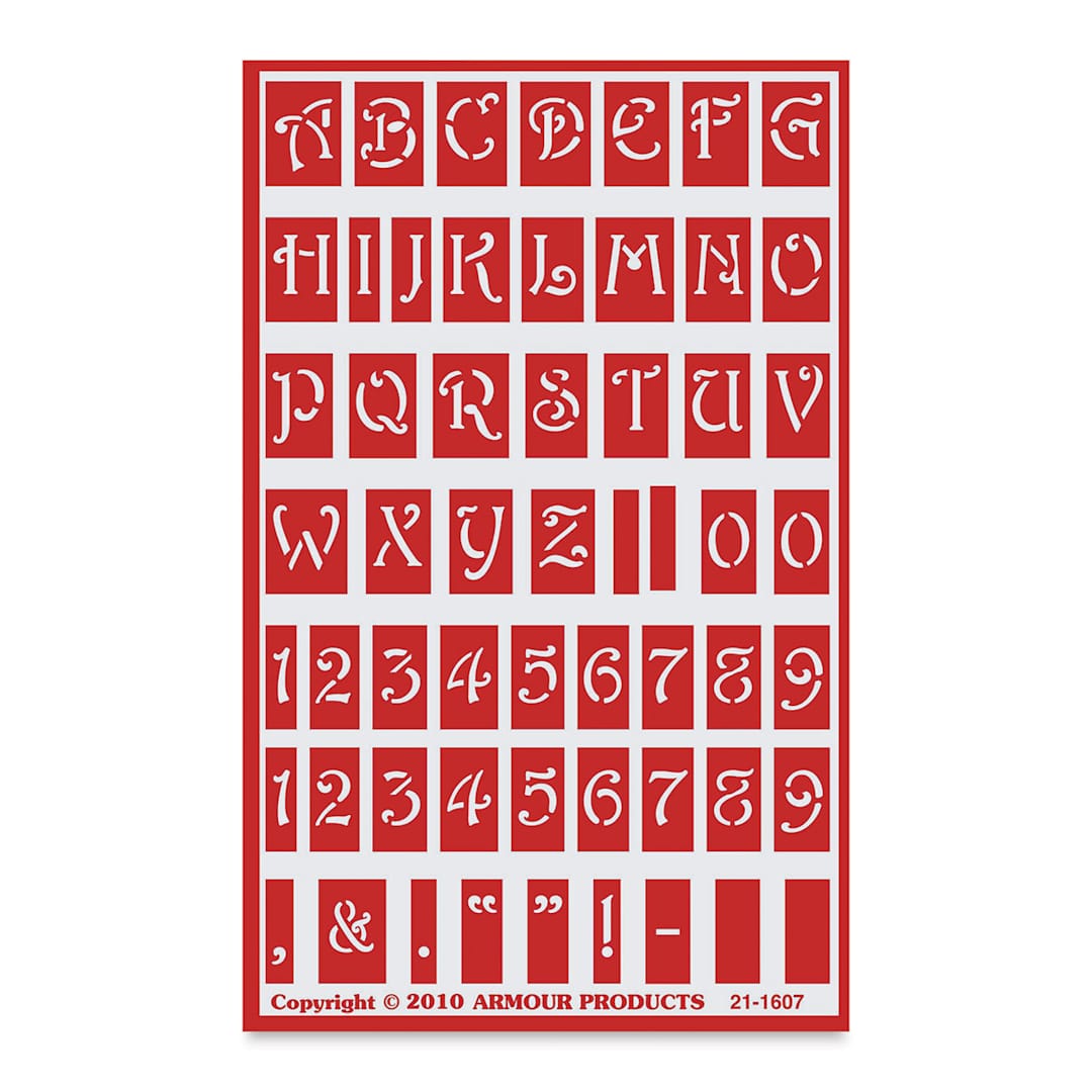 Open in modal - Armour Over ‘N’ Over Glass Etching Stencil - Alphabet Upper Case