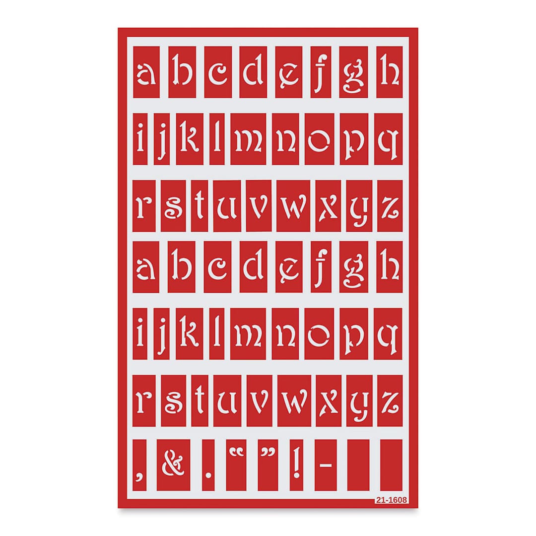 Open in modal - Armour Over ‘N’ Over Glass Etching Stencil - Alphabet Lower Case