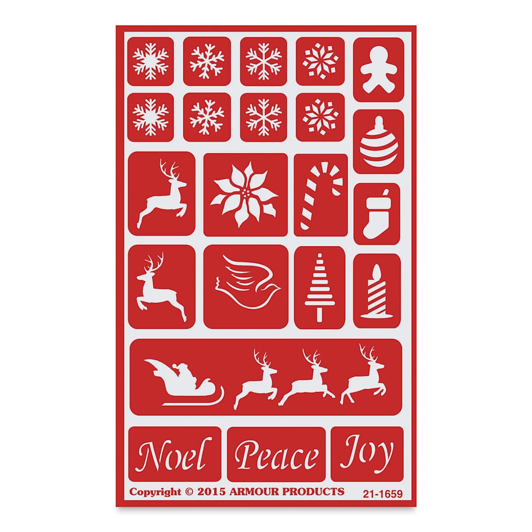 Open in modal - Armour Over ‘N’ Over Glass Etching Stencil - Holiday Baubles