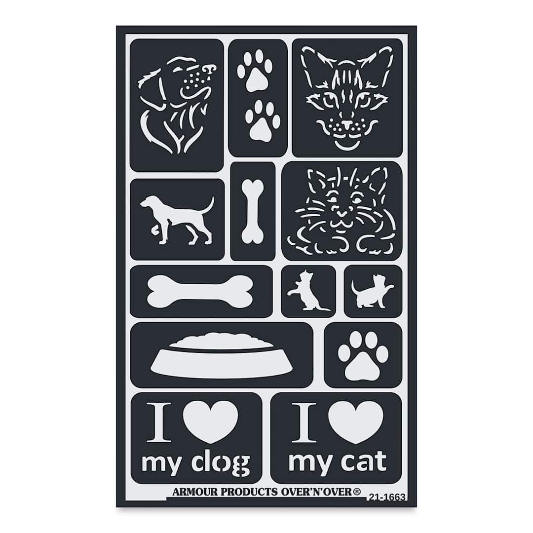 Open in modal - Armour Over ‘N’ Over Glass Etching Stencil - Paws