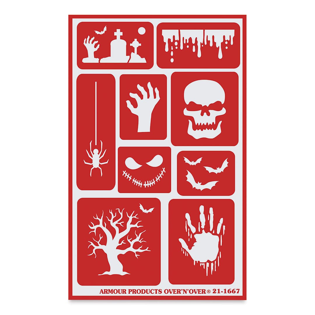 Open in modal - Armour Over ‘N’ Over Glass Etching Stencil - Halloween