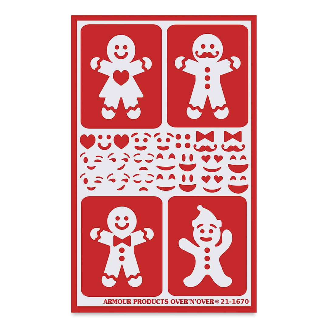 Open in modal - Armour Over ‘N’ Over Glass Etching Stencil - Gingerbread Folks