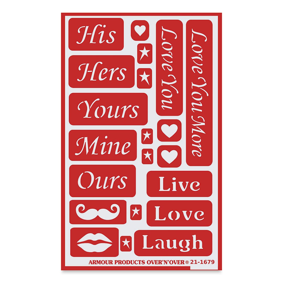 Open in modal - Armour Over ‘N’ Over Glass Etching Stencil - His Hers