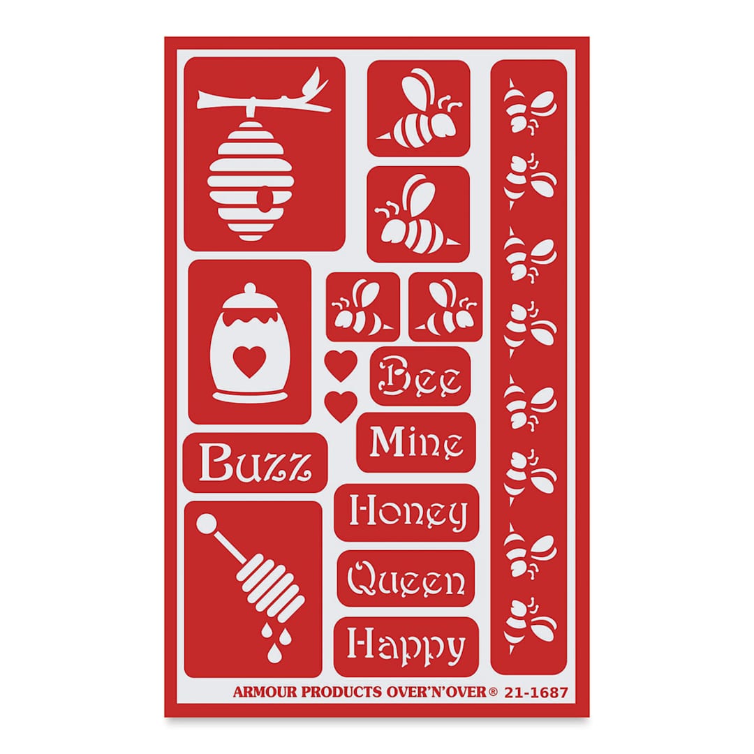 Open in modal - Armour Over ‘N’ Over Glass Etching Stencil - Bees