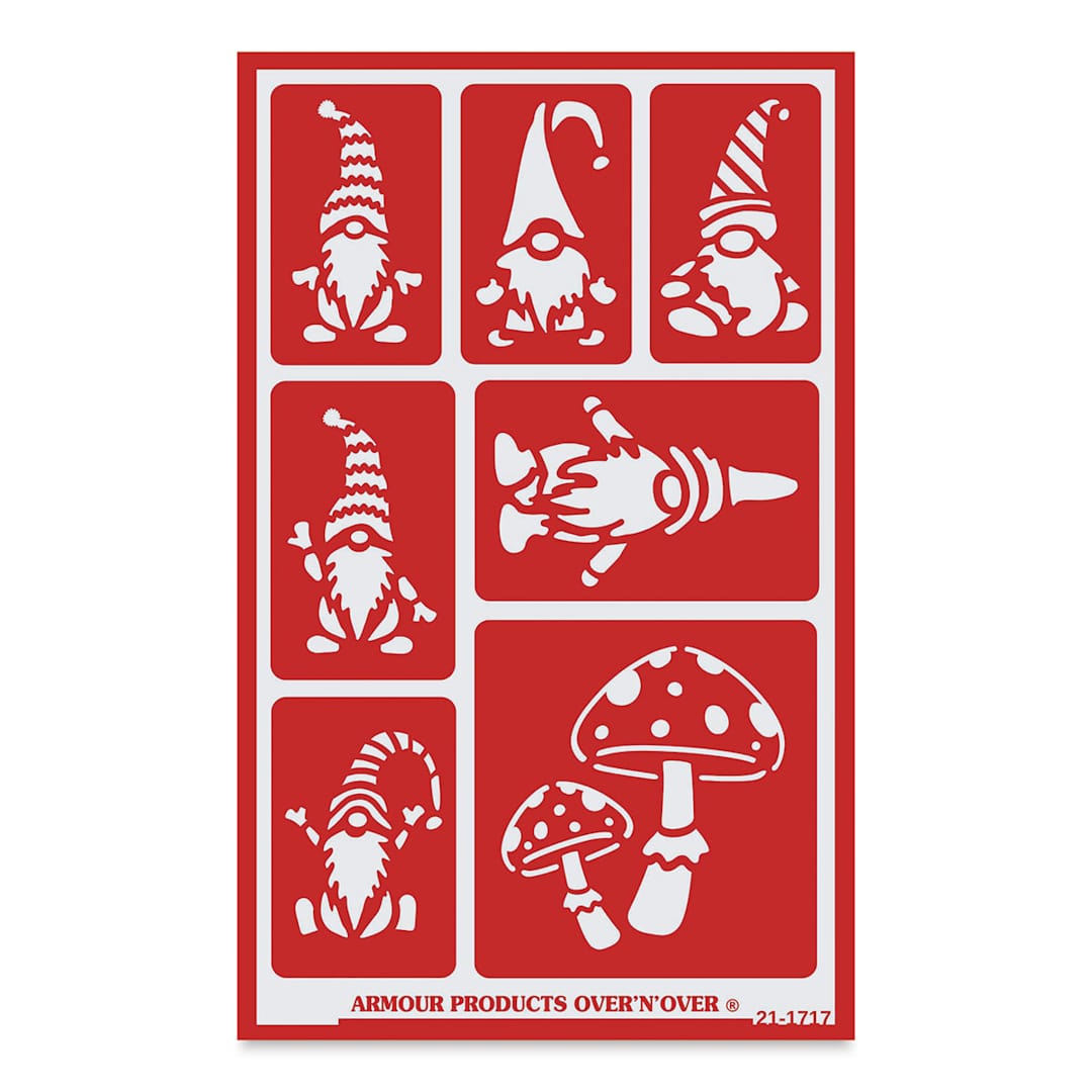 Open in modal - Armour Over ‘N’ Over Glass Etching Stencil - Gnomes