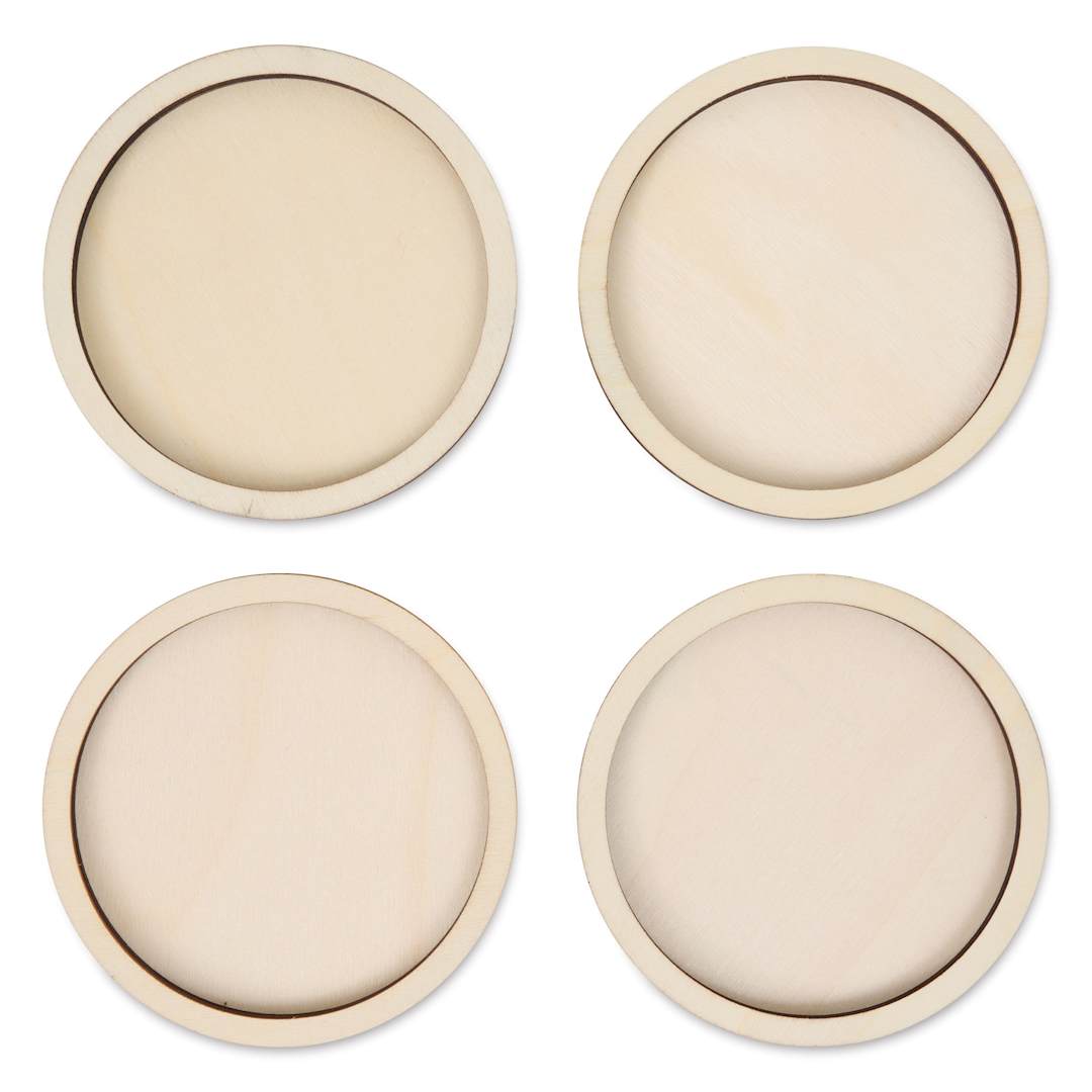 Open in modal - Plaid Mod Podge Resin Molds - Plywood Coaster, Pkg of 4