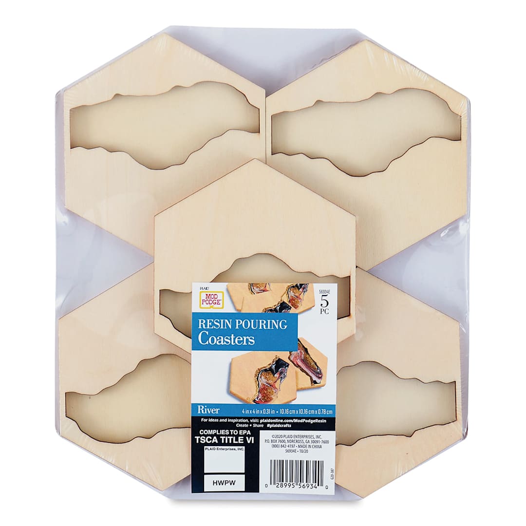 Open in modal - Mod Podge Resin Pouring Coasters - Set of 5 (in package)