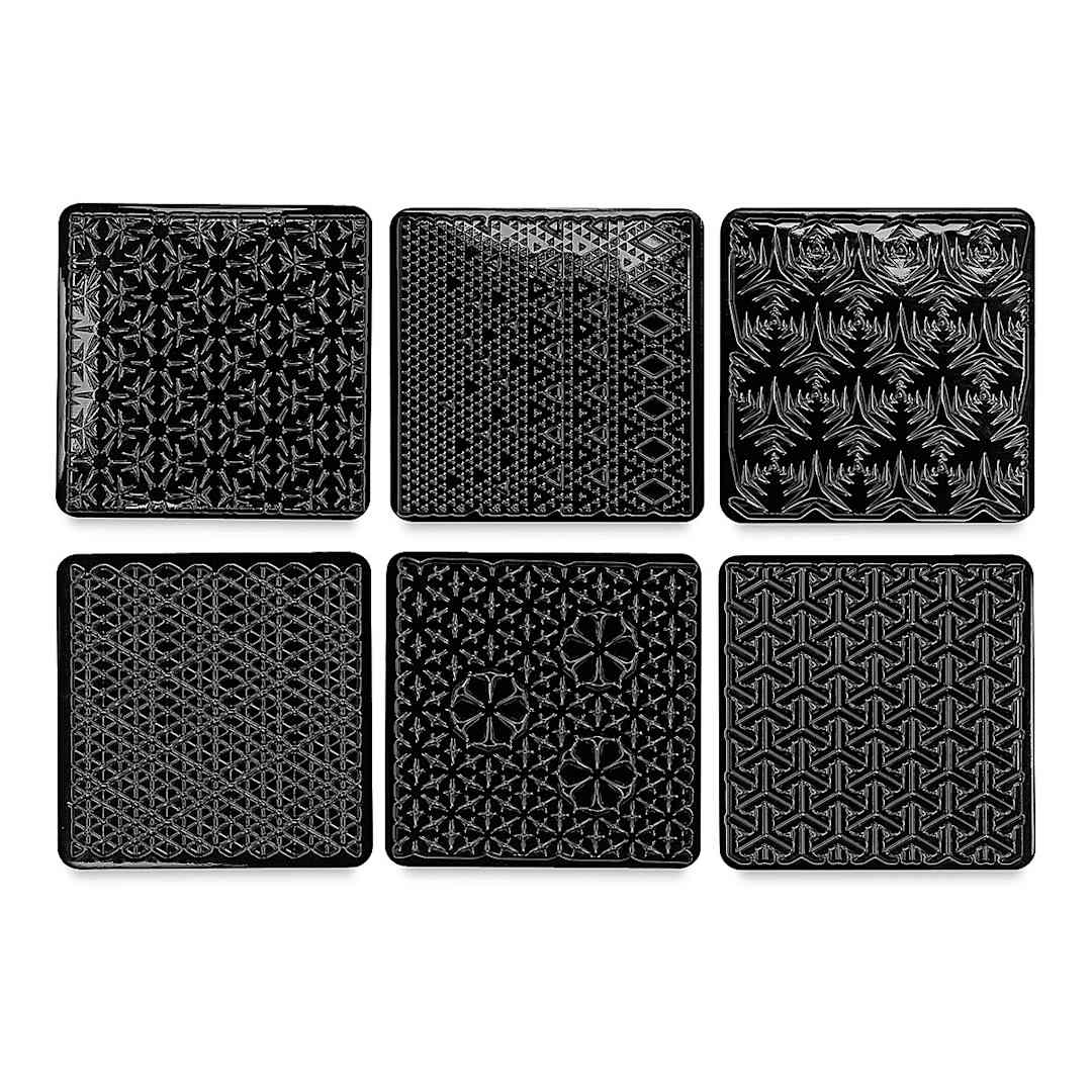 Open in modal - Cedar Canyon Rubbing Plates - Front view of 6 Triangles design plates