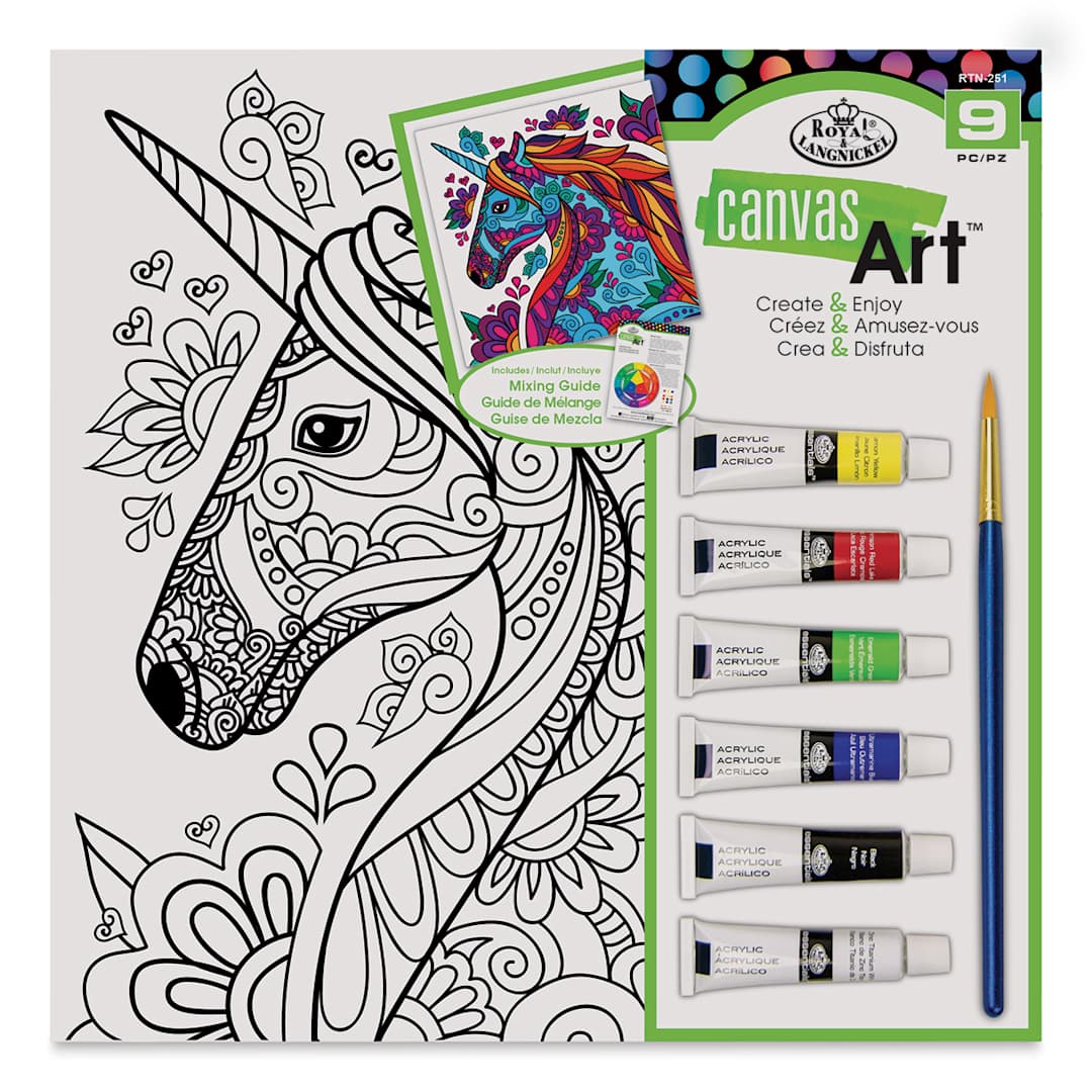 Open in modal - Royal & Langnickel Canvas Art Painting Kits - Front of Unicorn Package
