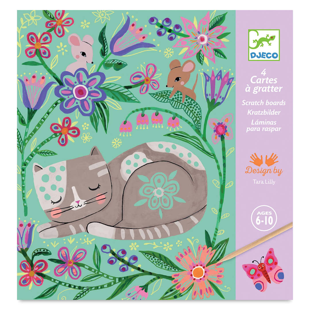 Open in modal - Djeco Petit Gift Scratch Board Kit - Encounters front of packaging