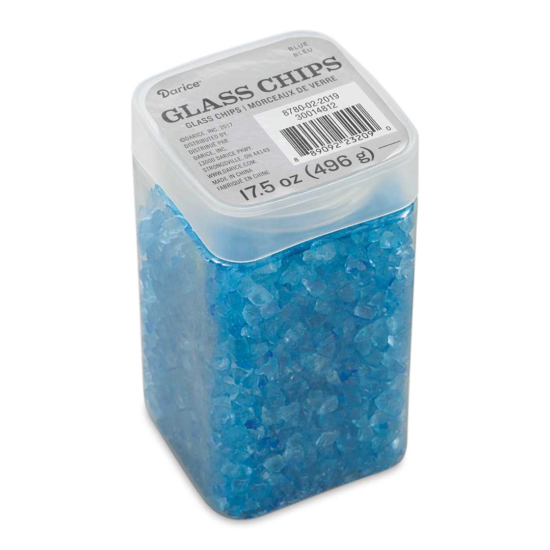Open in modal - Darice Glass Chips - Blue, 500 g