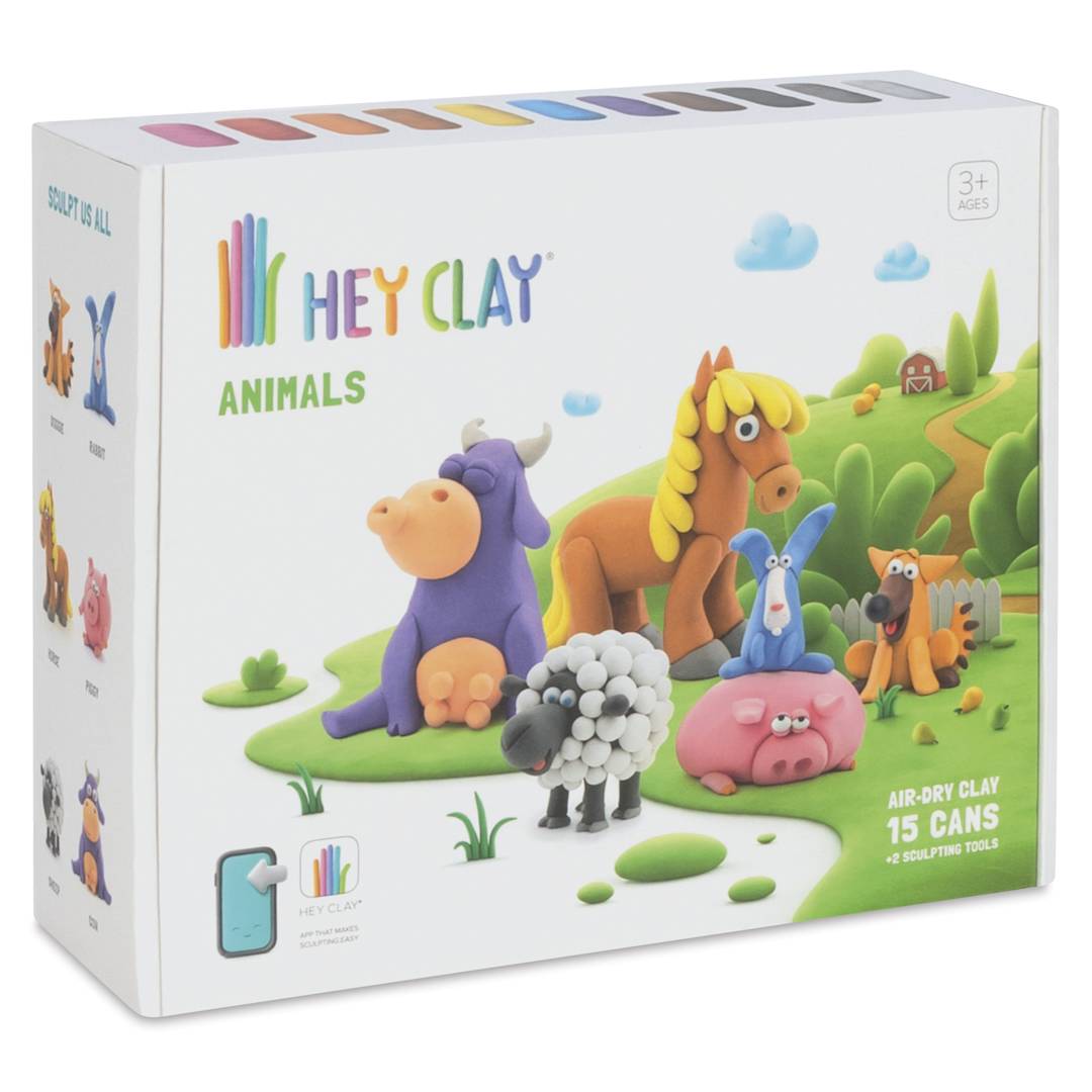 Open in modal - Fat Brain Toys Hey Clay Kit - Animals - front of packaging