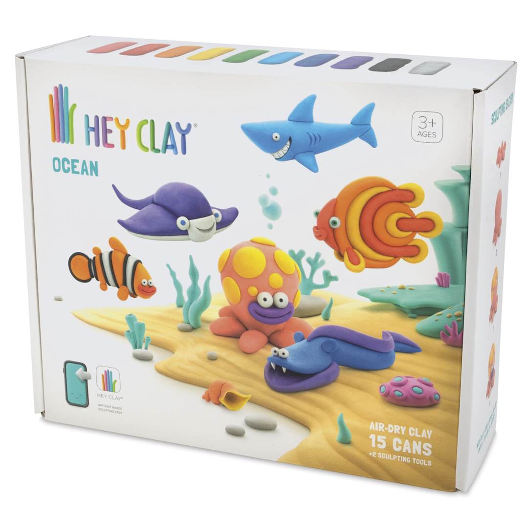 Open in modal - Fat Brain Toys Hey Clay Kit - Ocean Creatures - front of packaging
