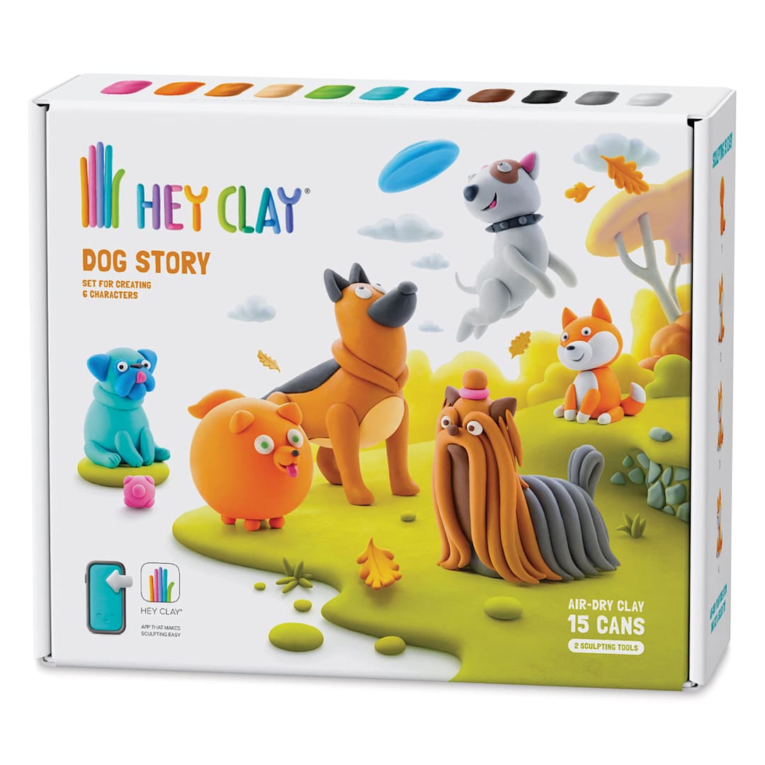 Open in modal - Fat Brain Toys Hey Clay Kit - Dog Story front of packaging