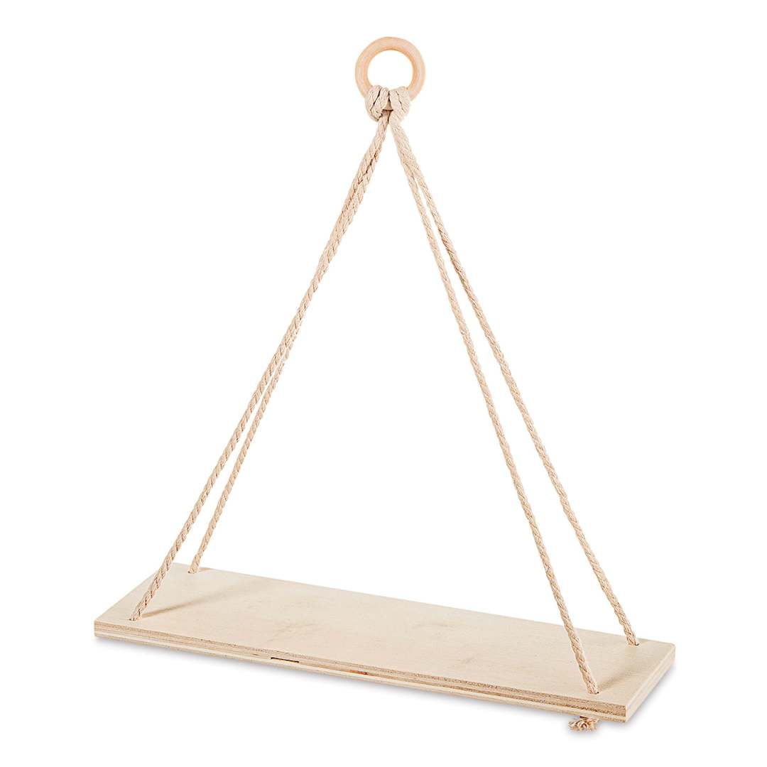 Open in modal - Unfinished Wood Hanging Shelf
