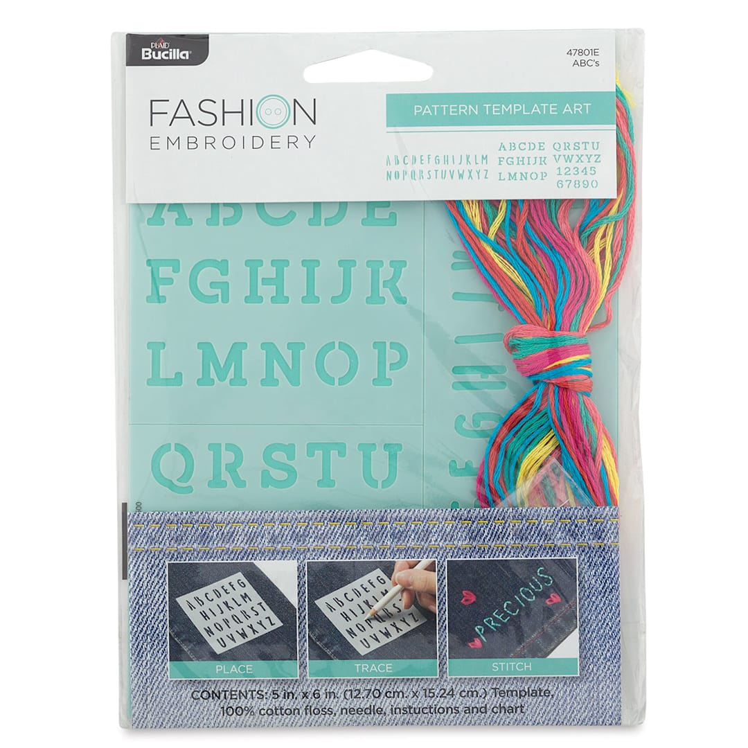 Open in modal - Embroidery Template Kit - Front of package of Alphabet Kit
