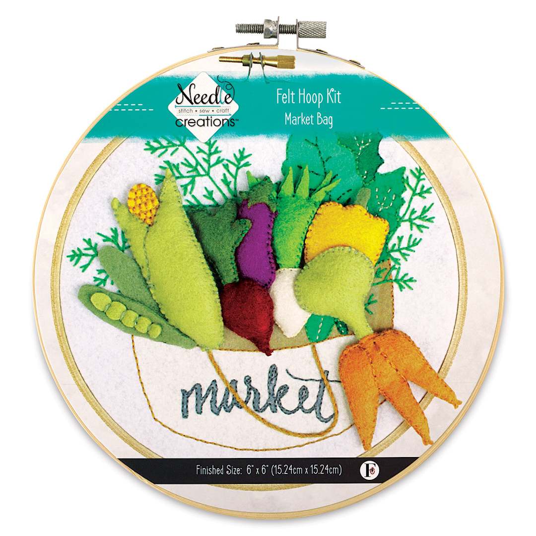 Open in modal - Needle Creations Felt Hoop Market Bag Kit